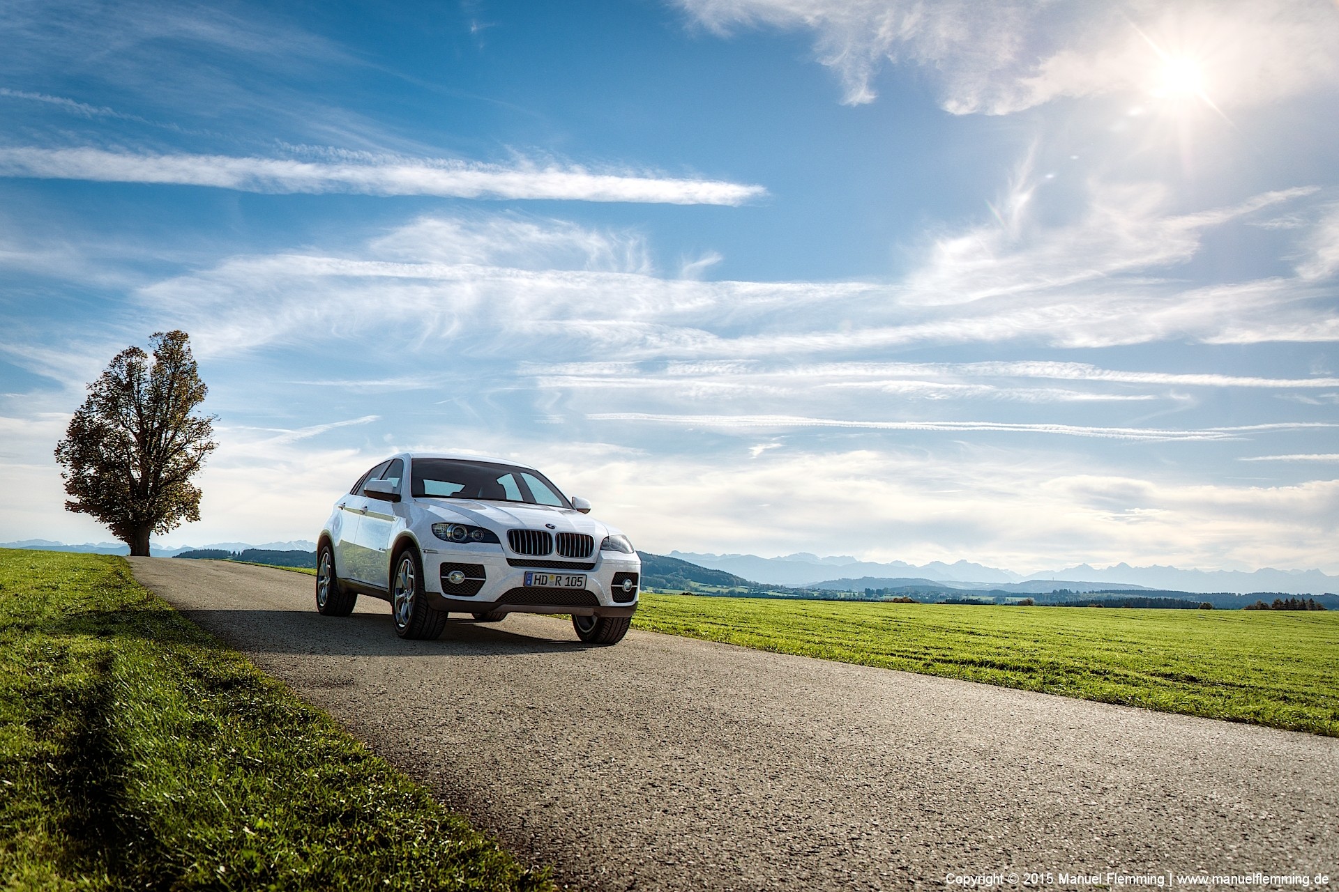 A rendering of a BMW X6 at Bavarian Street 01 - created using Maya, Mari, Vray and Nuke. I'm responsible for HDRI & Plate photography, texturing, shading, lighting, rendering and compositing.